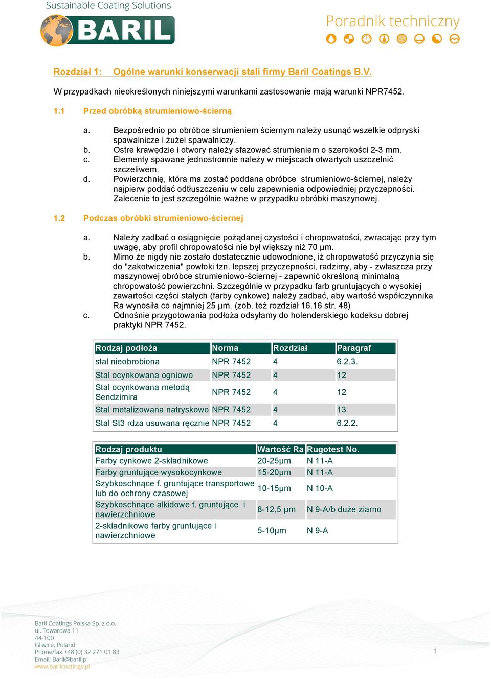 Elementy spawane jednostronnie należy w miejscach otwartych uszczelnić szczeliwem. d.