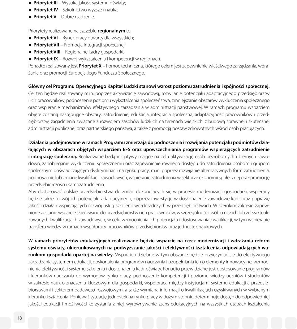 IX Rozwój wykształcenia i kompetencji w regionach.