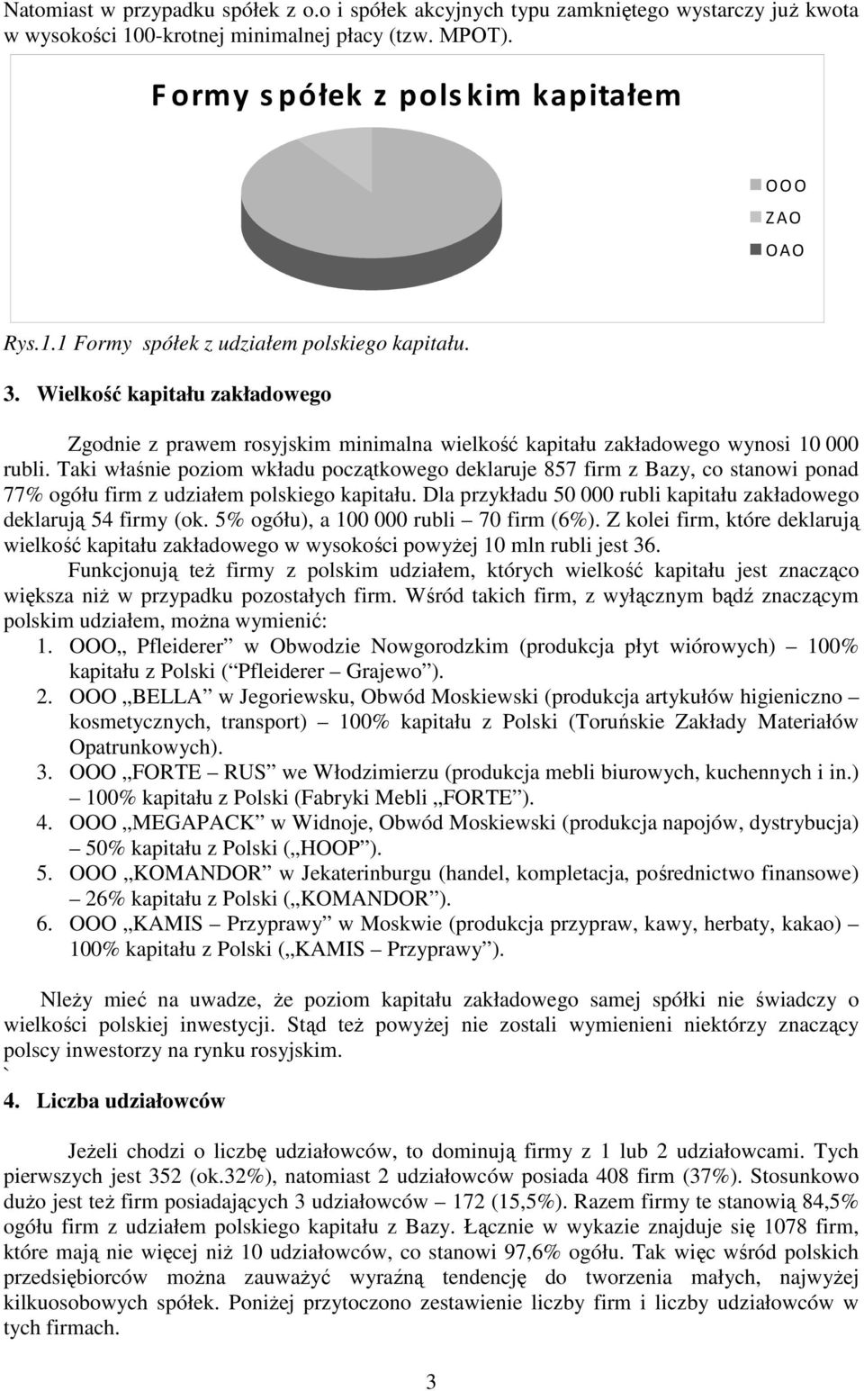 Taki właśnie poziom wkładu początkowego deklaruje 857 firm z Bazy, co stanowi ponad 77% ogółu firm z udziałem polskiego kapitału.