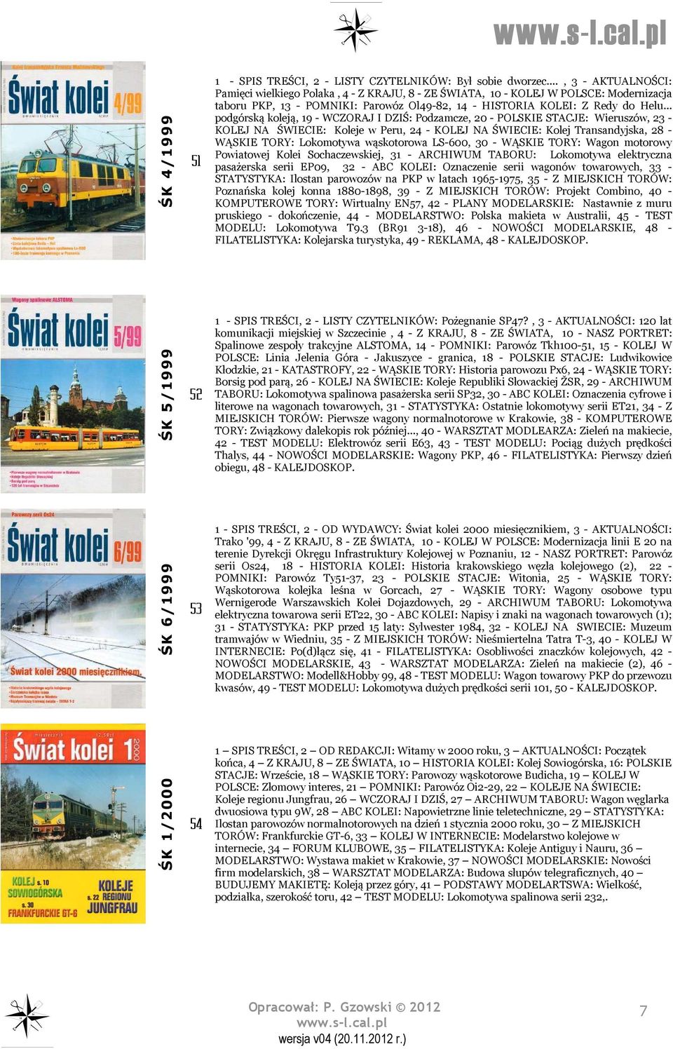 .. podgórską koleją, 19 - WCZORAJ I DZIŚ: Podzamcze, 20 - POLSKIE STACJE: Wieruszów, 23 - KOLEJ NA ŚWIECIE: Koleje w Peru, 24 - KOLEJ NA ŚWIECIE: Kolej Transandyjska, 28 - WĄSKIE TORY: Lokomotywa