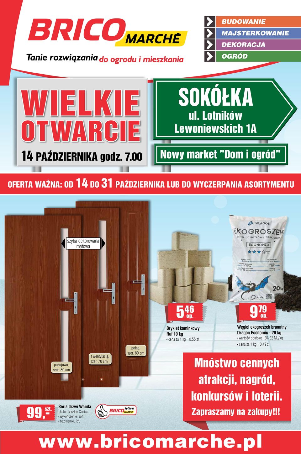 80 cm Seria drzwi Wanda kolor: kasztan Cosico wykończenie: soft bez klamki, P/L z wentylacją, szer. 70 cm pełne, szer.