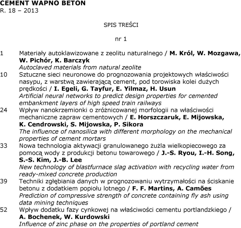 Egeli, G. Tayfur, E. Yilmaz, H.