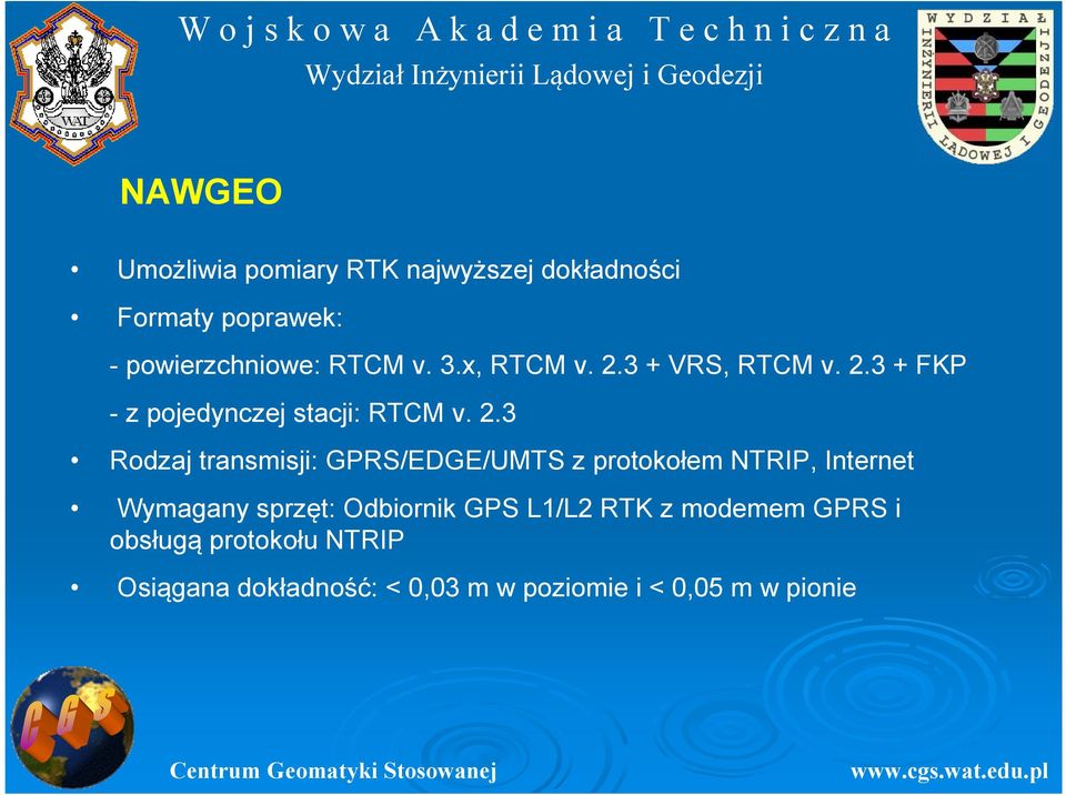 3 + VRS, RTCM v. 2.