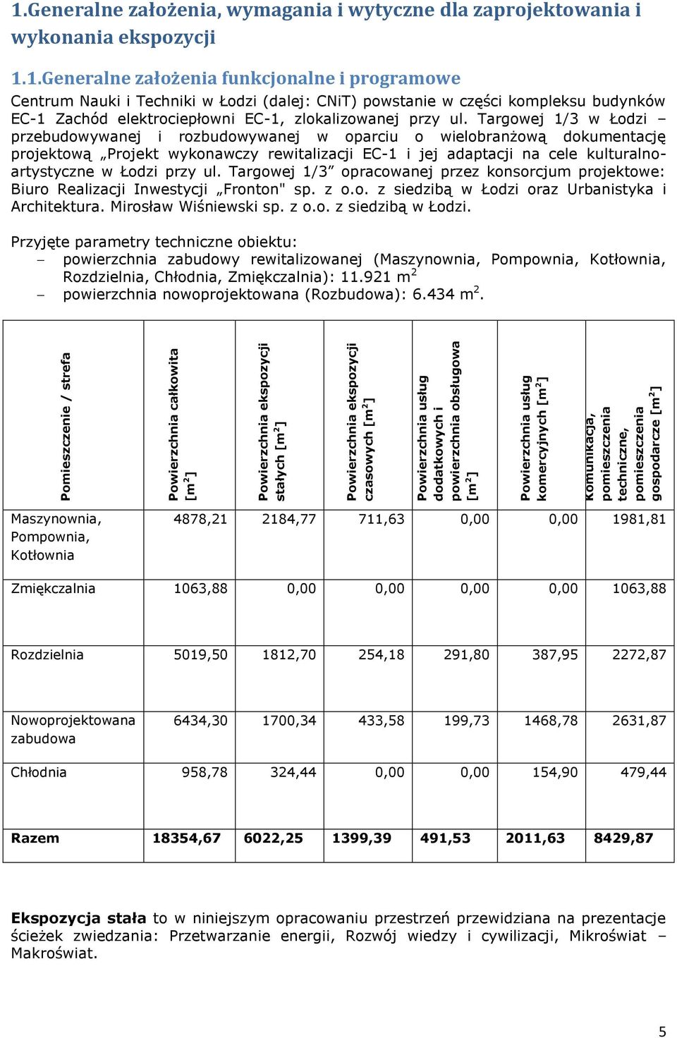 przy ul. Targowej 1/3 opracowanej przez konsorcjum projektowe: Biuro Realizacji Inwestycji Fronton" sp. z o.o. z siedzibą w Łodzi 