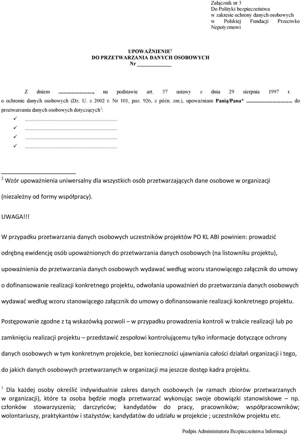 Polityka bezpieczeństwa w zakresie ochrony danych osobowych - PDF Free  Download