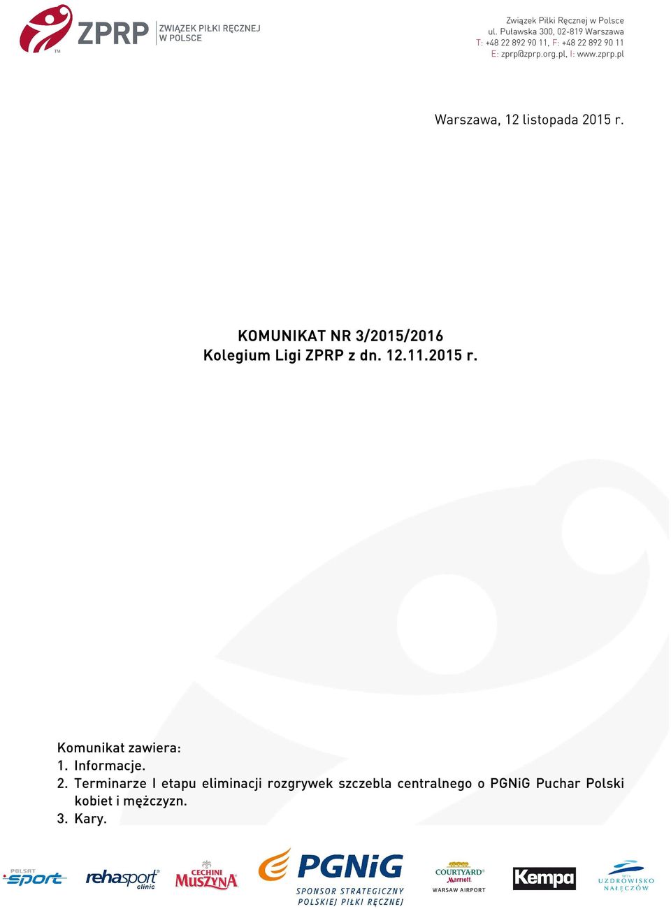 pl, I: www.zprp.pl Warszawa, 12 listopada 2015 r.