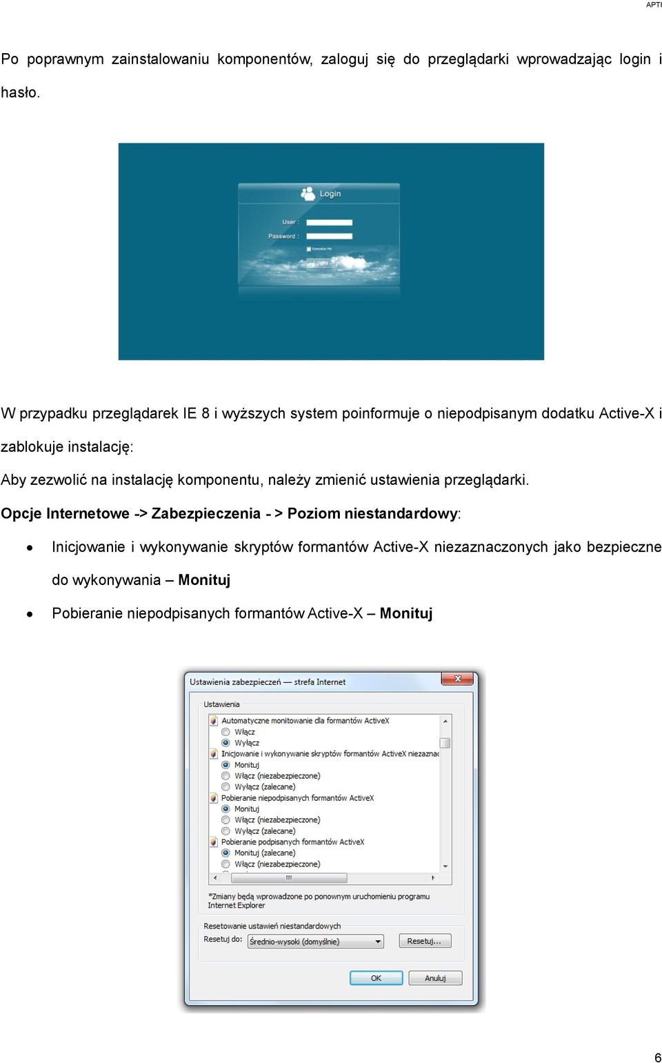 na instalację komponentu, należy zmienić ustawienia przeglądarki.