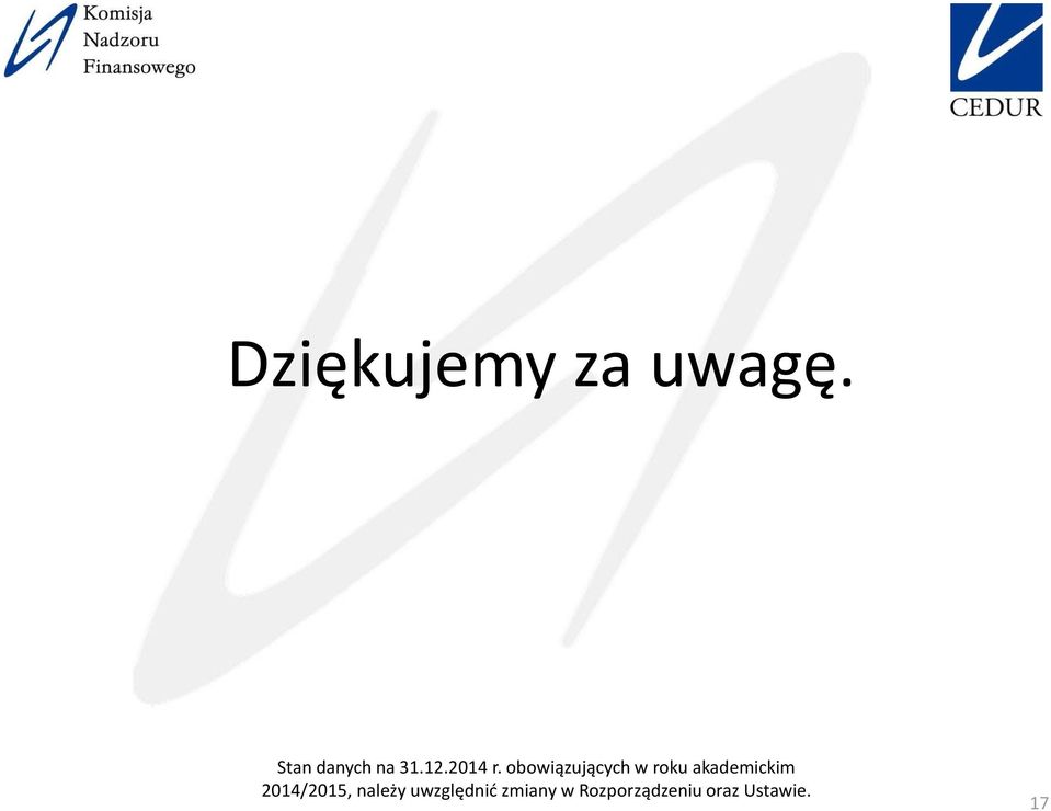 obowiązujących w roku akademickim