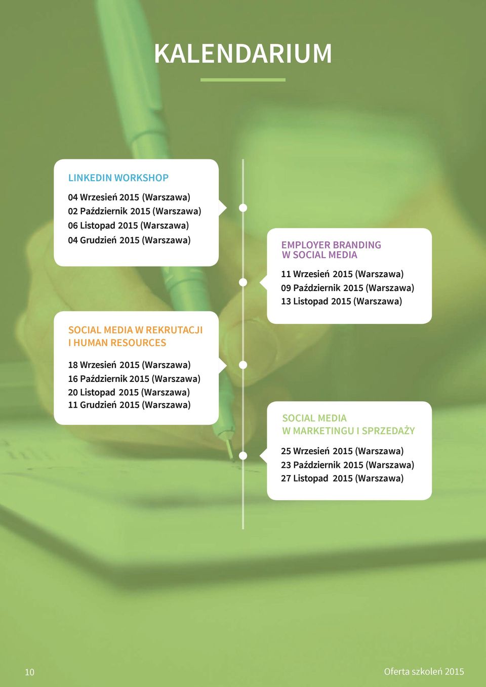 MEDIA W REKRUTACJI I HUMAN RESOURCES 18 Wrzesień 2015 (Warszawa) 16 Październik 2015 (Warszawa) 20 Listopad 2015 (Warszawa) 11 Grudzień 2015