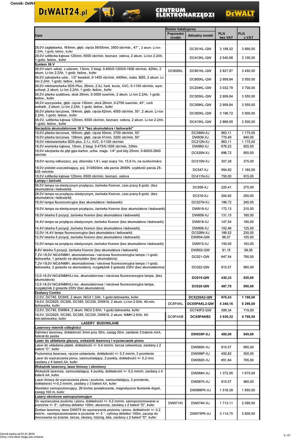 z udarem, 13mm, 3 biegi, 0-400/0-1200/0-1600 obr/min, 42Nm, 2 akum. Li-Ion 2.2Ah, 36,0V zakrętarka udar., 1/2" kwadrat, 0-1400 obr/min, 440Nm, maks. M20, 2 akum. Li- Ion 2.