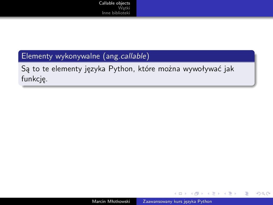 callable) Są to te elementy