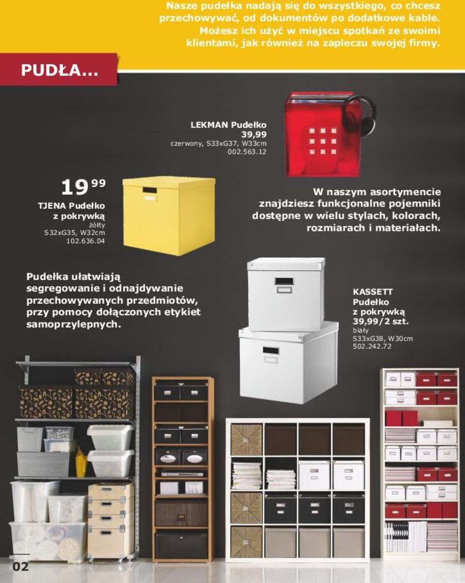 12 19 99 TJENA Pudełko z pokrywką żółty S32xG35, W32cm 102.636.