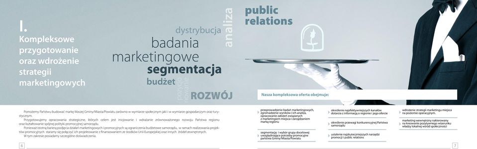 Przygotowujemy opracowania strategiczne, których celem jest inicjowanie i wdrażanie zrównoważonego rozwoju Państwa regionu oraz kształtowanie spójnej polityki promocyjnej samorządu.