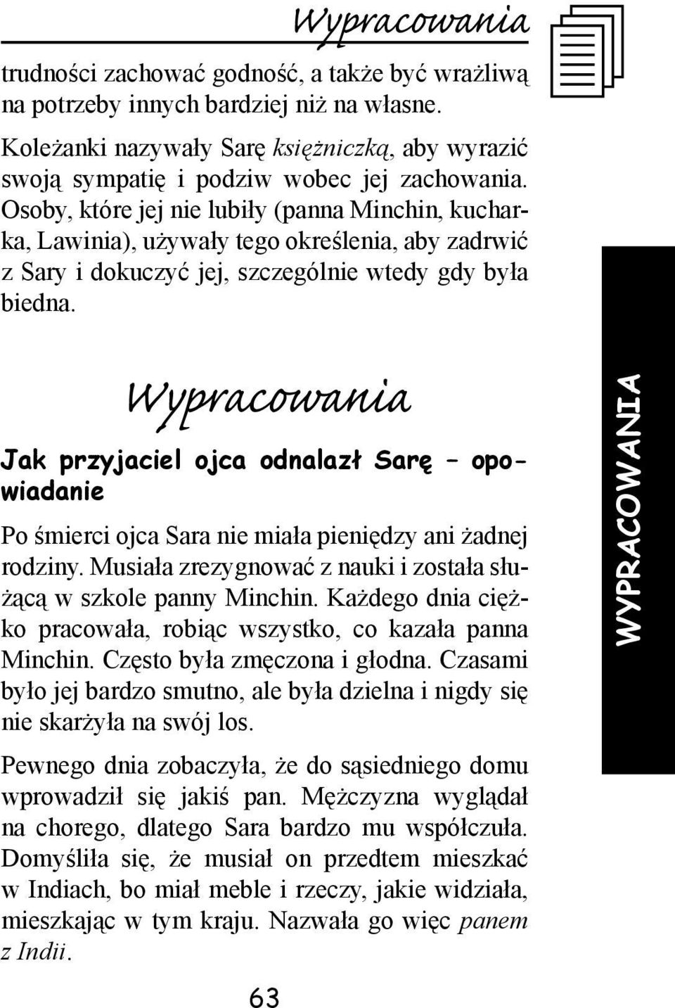 PLAN WYDARZEŃ. 24. Znalezienie przez Sarę monety. 25. Kupienie bułek i  podzielenie się nimi z żebraczką. - PDF Darmowe pobieranie