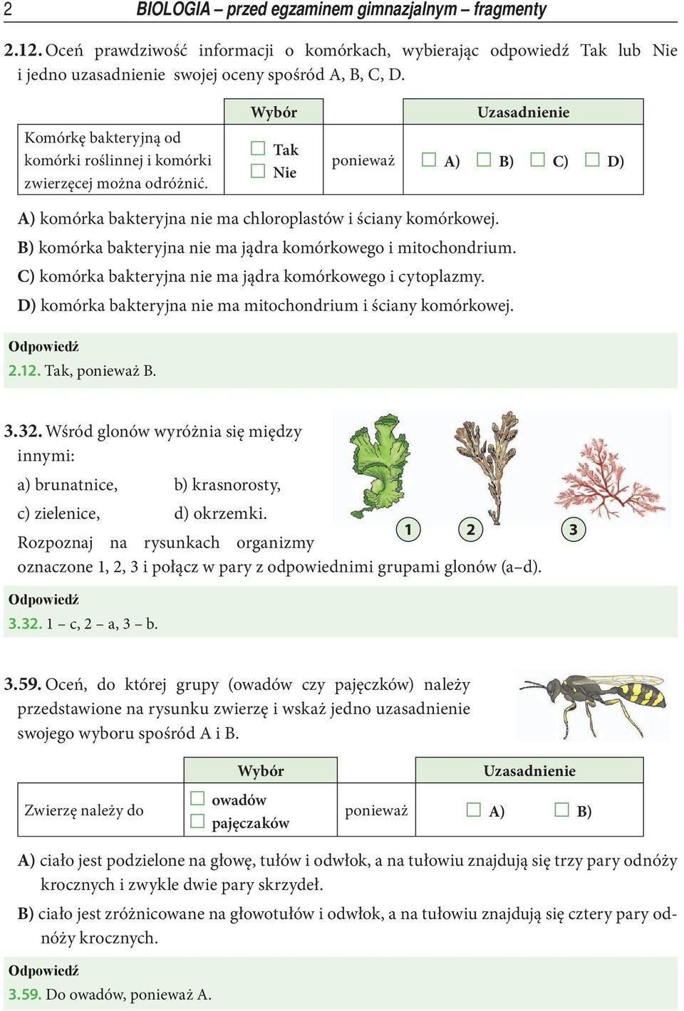 B) komórka bakteryjna nie ma jądra komórkowego i mitochondrium. C) komórka bakteryjna nie ma jądra komórkowego i cytoplazmy. D) komórka bakteryjna nie ma mitochondrium i ściany komórkowej. 2.12.