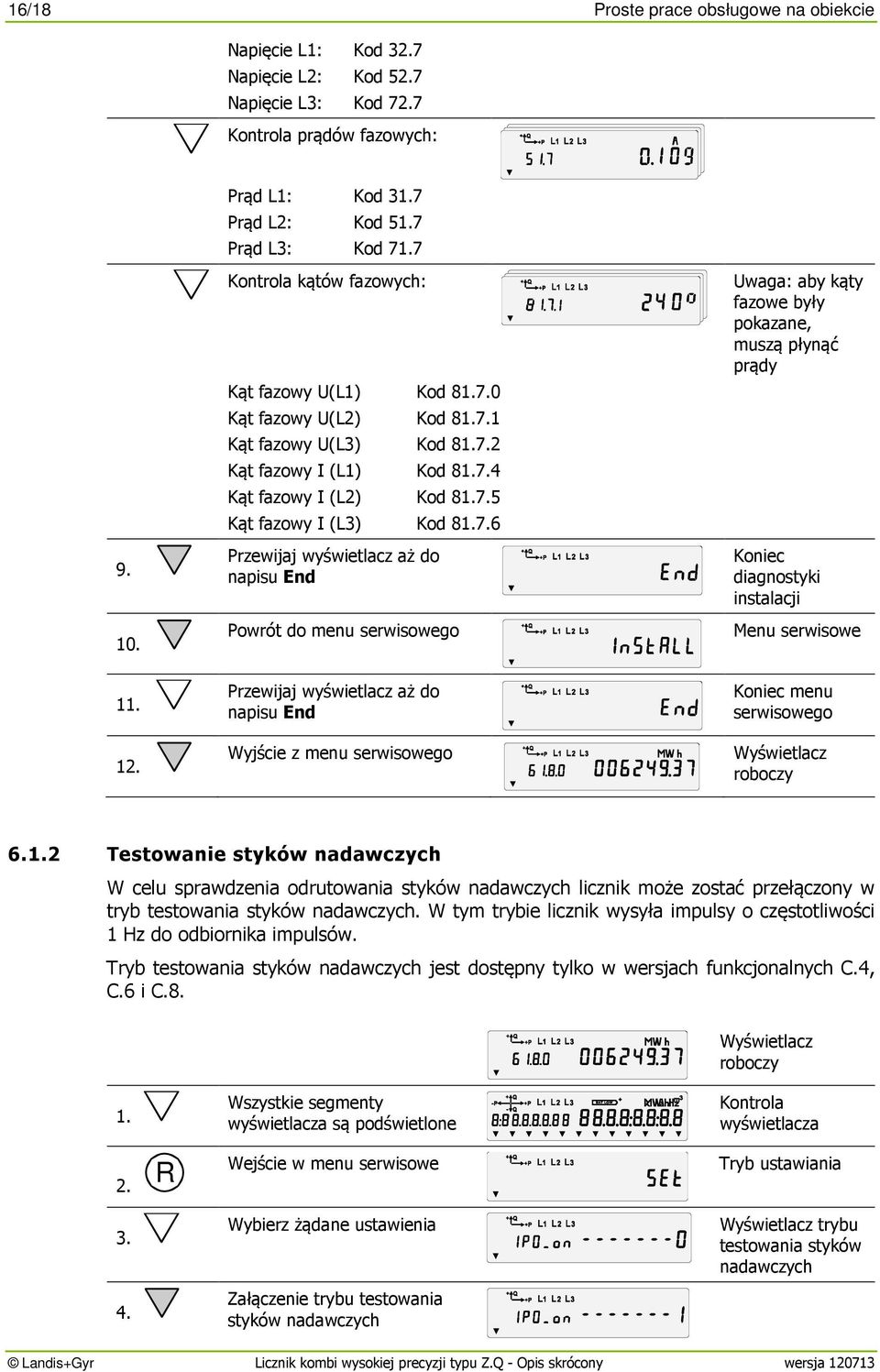 0 Kąt fazowy U(L2) Kod 81.7.
