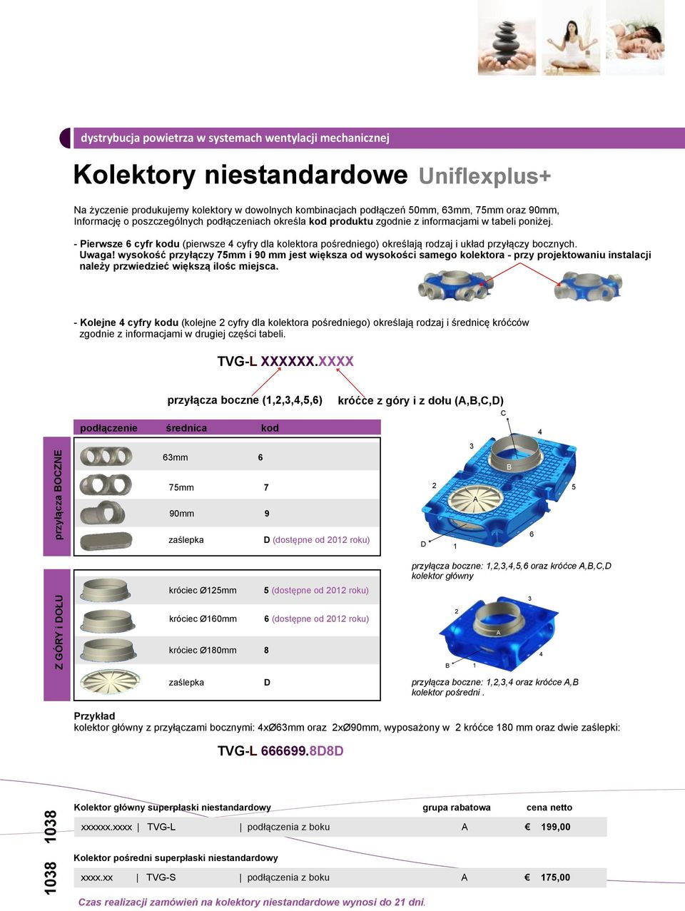 wysokość przyłączy 75mm i 90 mm jest większa od wysokości samego kolektora - przy projektowaniu instalacji należy przwiedzieć większą ilośc miejsca.