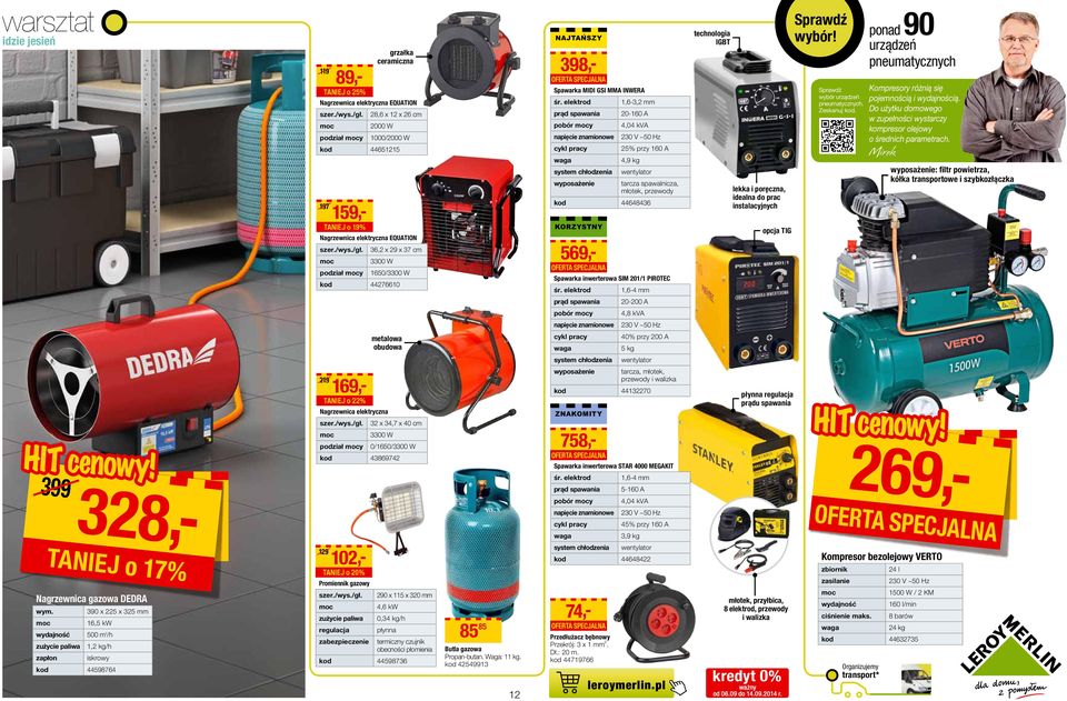 elektrod,6-3, mm prąd spawania 0-60 A pobór y 4,04 kva napięcie znamionowe 30 V ~50 Hz cykl pracy 5% przy 60 A 4,9 kg system chłodzenia wentylator wyposażenie tarcza spawalnicza, młotek, przewody