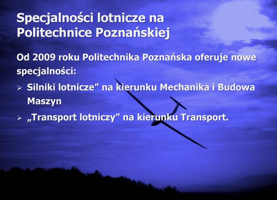 specjalności: Silniki lotnicze na kierunku Mechanika