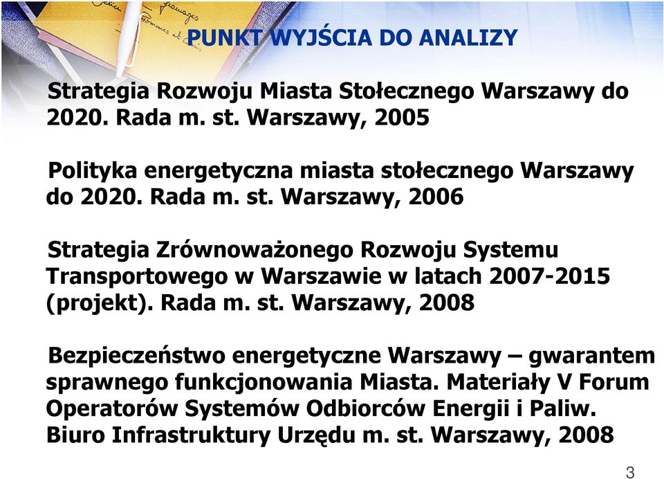 łecznego Warszawy do 2020. Rada m. st.