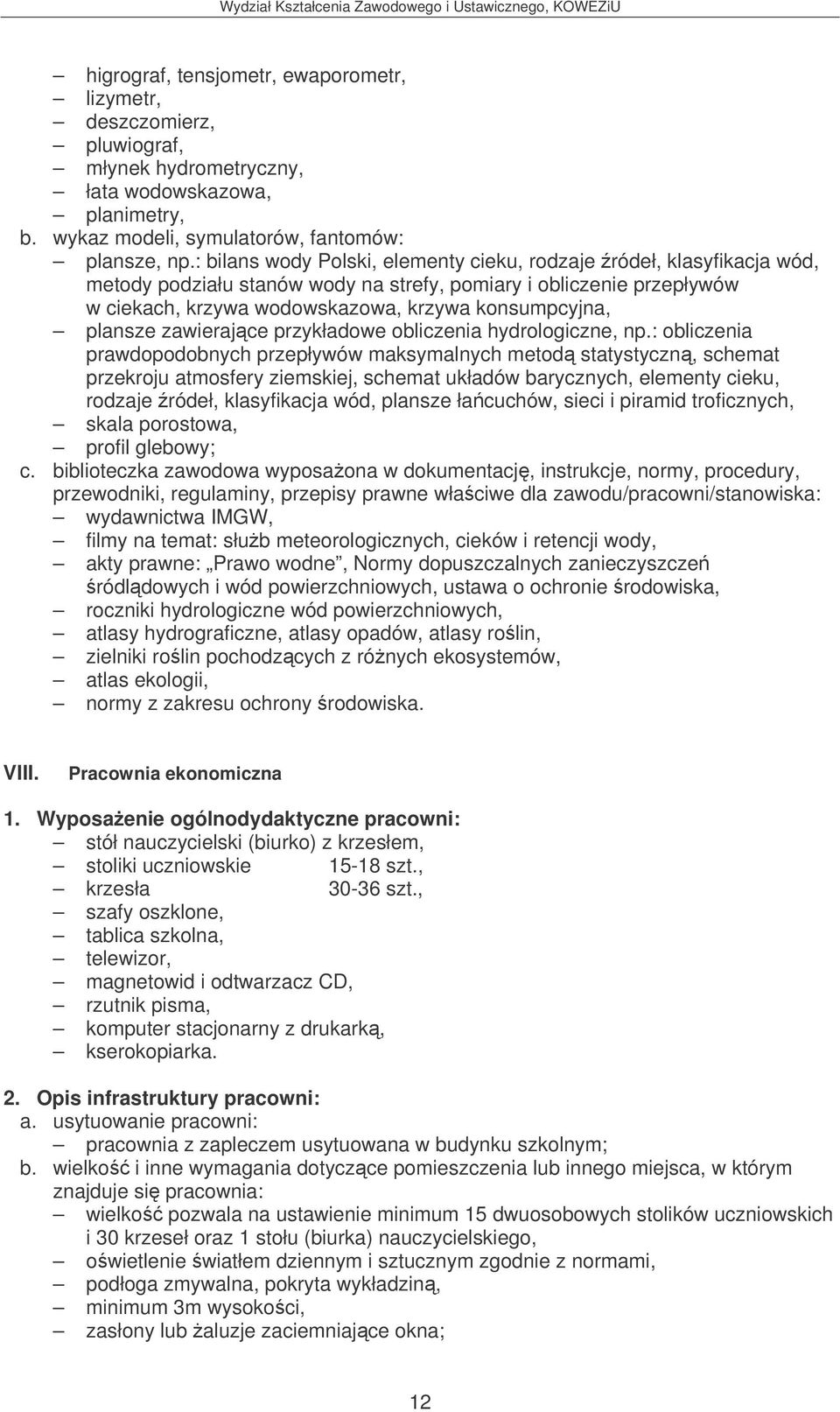 plansze zawierajce przykładowe obliczenia hydrologiczne, np.