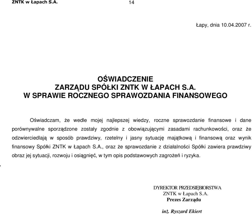 Z DU SPÓŁKI ZNTK W ŁAP