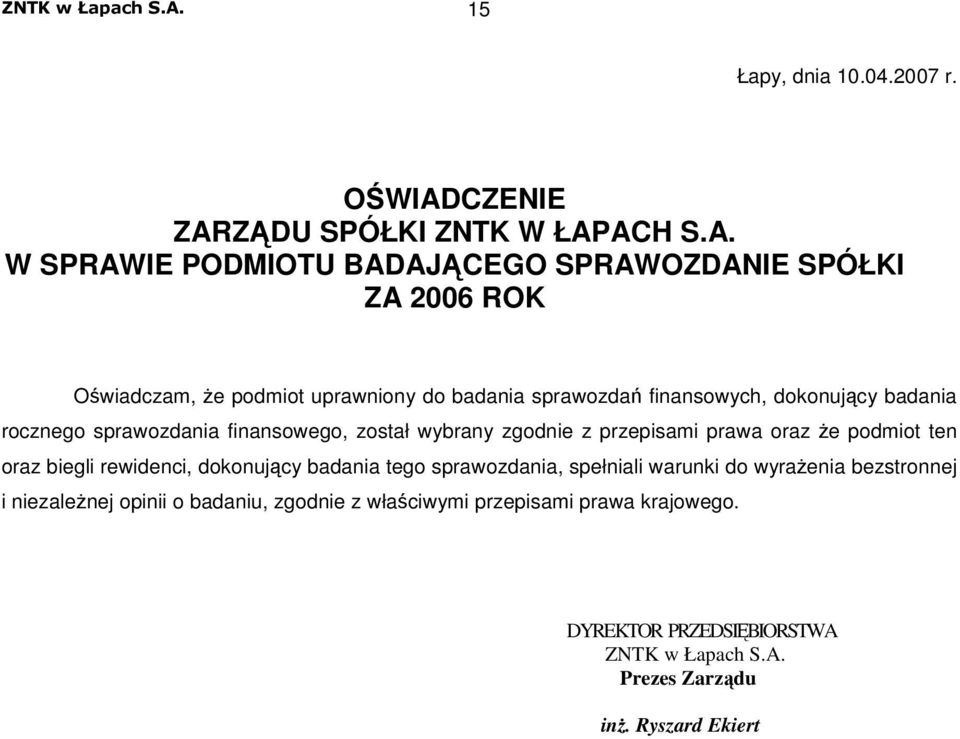 Z DU SPÓŁKI ZNTK W ŁAP