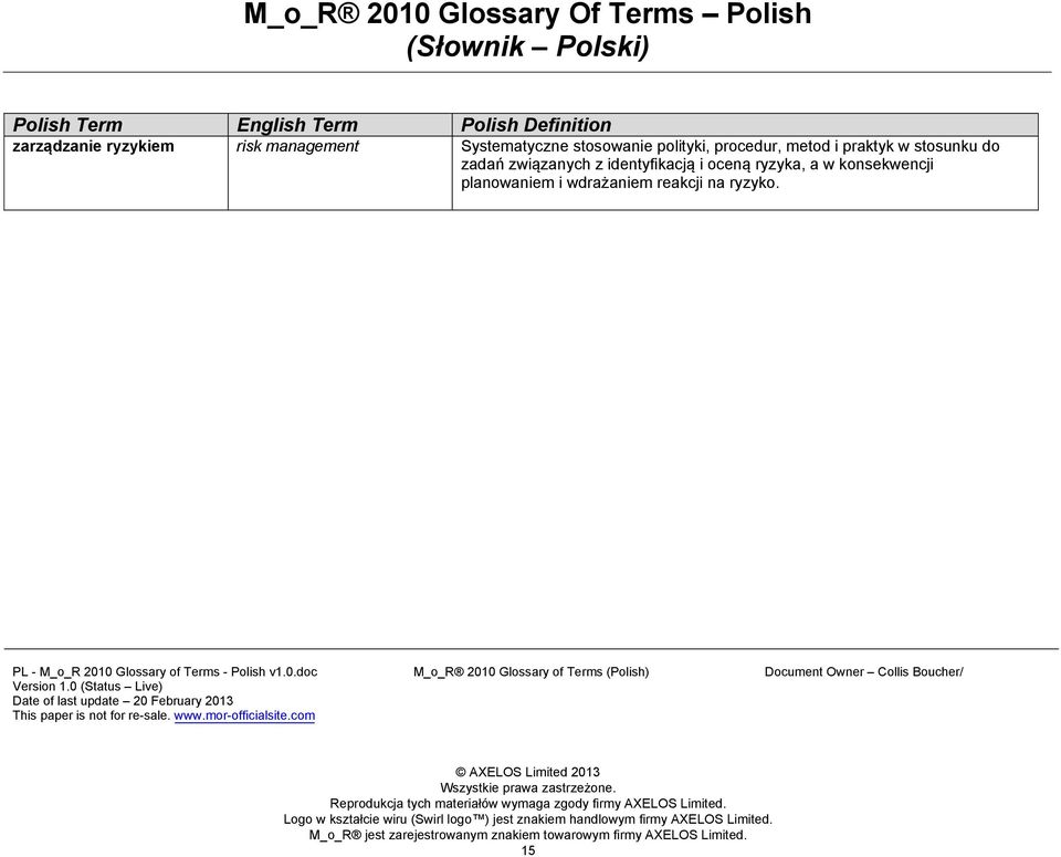 stosunku do zadań związanych z identyfikacją i oceną