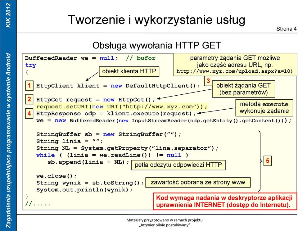 getEntity().getContent())); StringBuffer sb = new StringBuffer( ); String linia = ; String NL = System.getProperty( line.separator ); while ( (linia = we.readline())!= null ) sb.