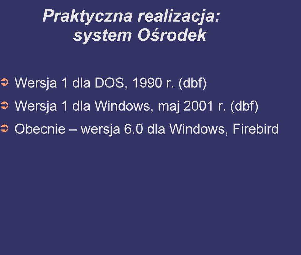 (dbf) Wersja 1 dla Windows, maj 2001