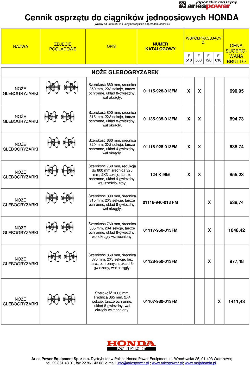 01135-935-013M X X 694,73 NOŻE Szerokość 660 mm, średnica 320 mm, 2X2 sekcje, tarcze ochronne, układ 4-gwiezdny, wał okrągły.