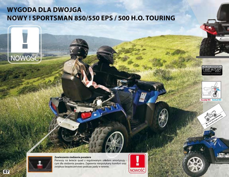 Pierwszy na świecie quad z regulowanym układem amortyzują - cym dla siedzenia