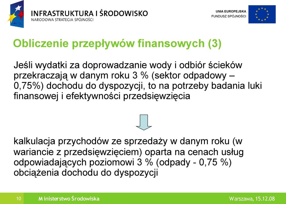 przedsięwzięcia kalkulacja przychodów ze sprzedaży w danym roku (w wariancie z przedsięwzięciem) oparta na