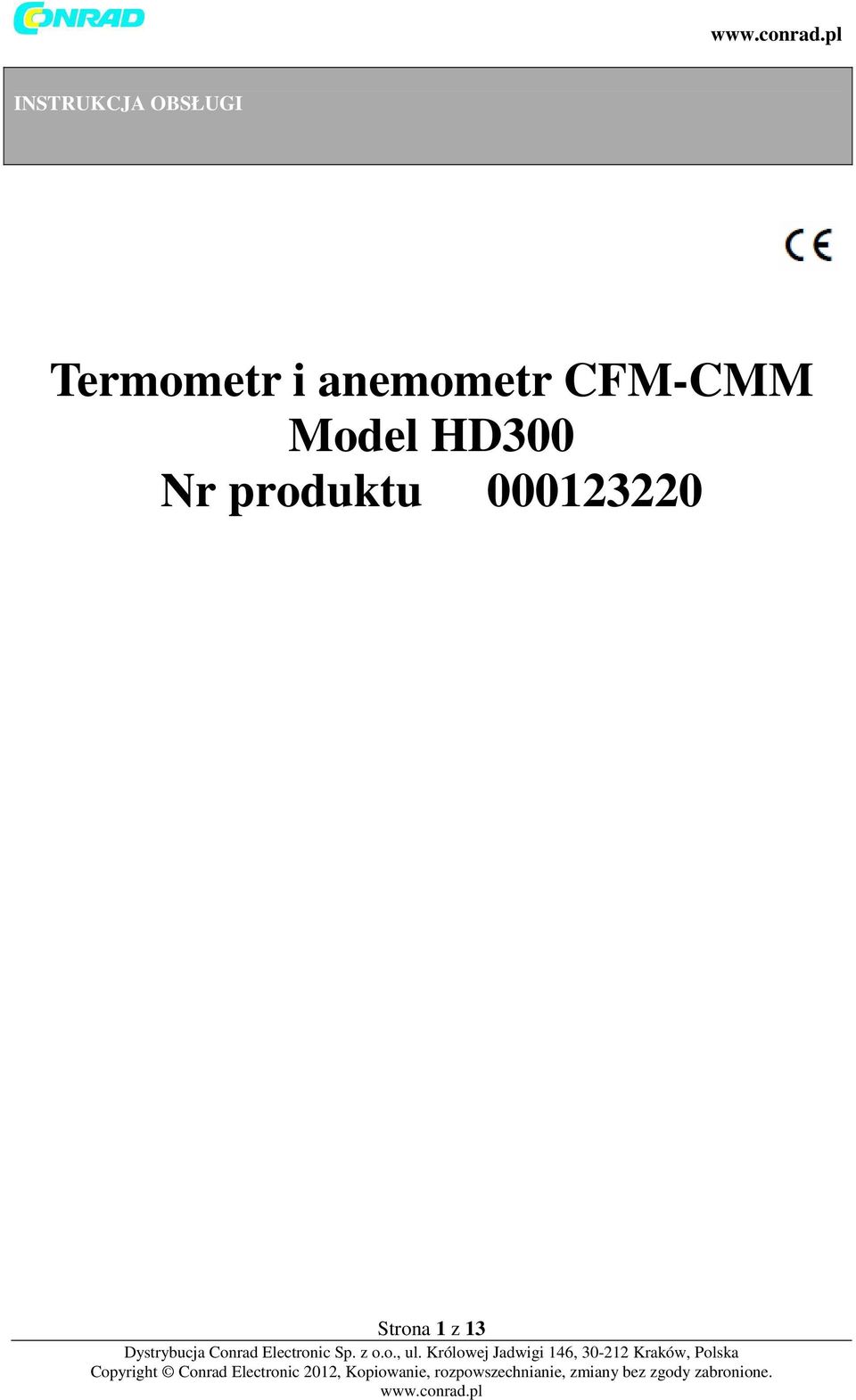 CFM-CMM Model HD300 Nr