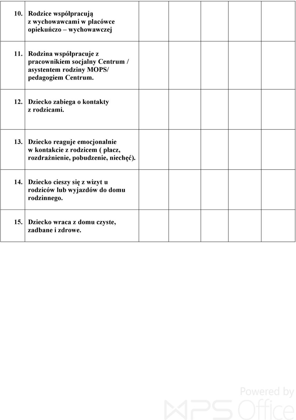 Dziecko zabiega o kontakty z rodzicami. 13.