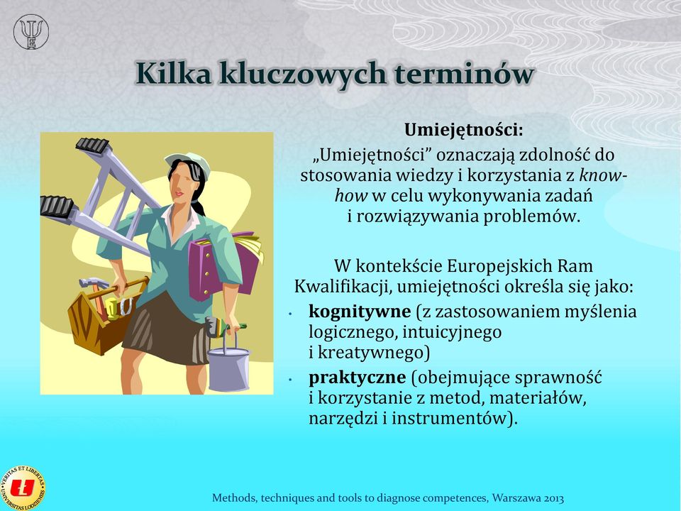 W kontekście Europejskich Ram Kwalifikacji, umiejętności określa się jako: kognitywne (z zastosowaniem myślenia