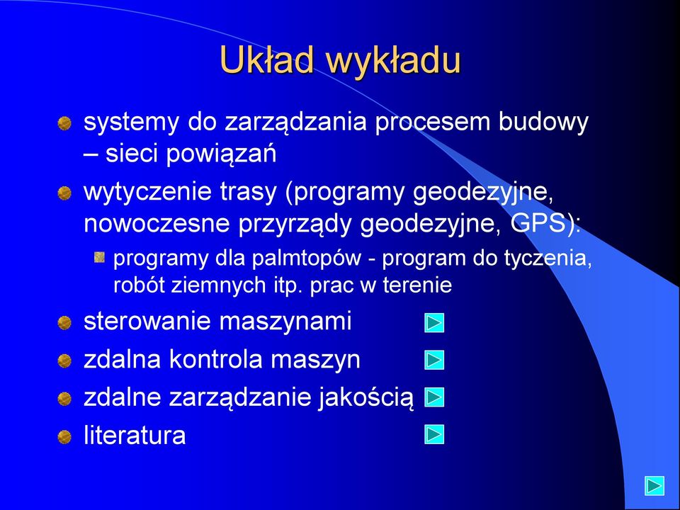 programy dla palmtopów - program do tyczenia, robót ziemnych itp.