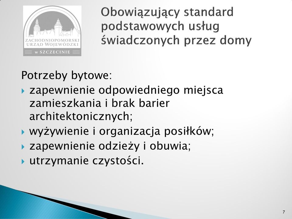 architektonicznych; wyżywienie i organizacja