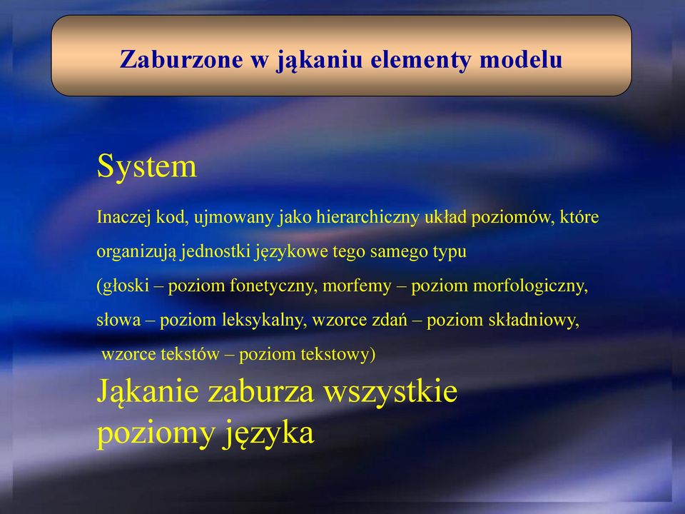 fonetyczny, morfemy poziom morfologiczny, słowa poziom leksykalny, wzorce zdań