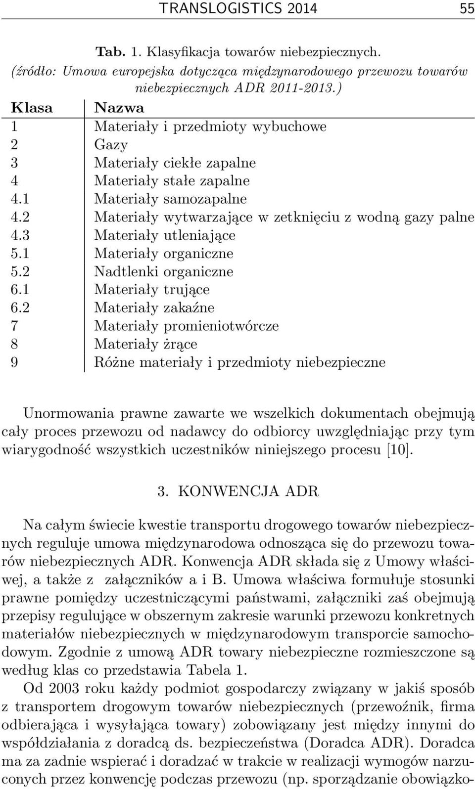 3 Materiały utleniające 5.1 Materiały organiczne 5.2 Nadtlenki organiczne 6.1 Materiały trujące 6.