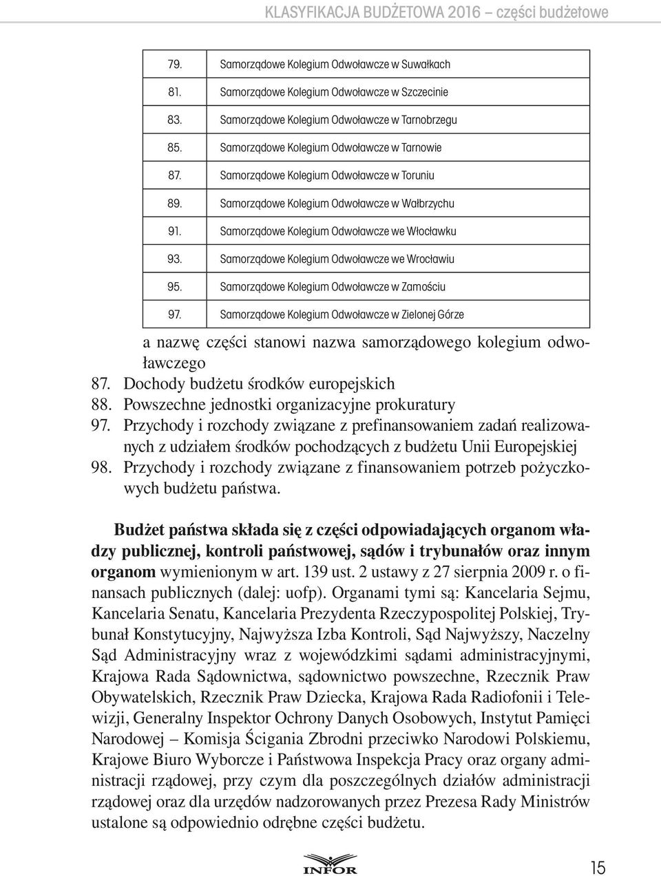 Samorządowe Kolegium Odwoławcze we Wrocławiu 95. Samorządowe Kolegium Odwoławcze w Zamościu 97.
