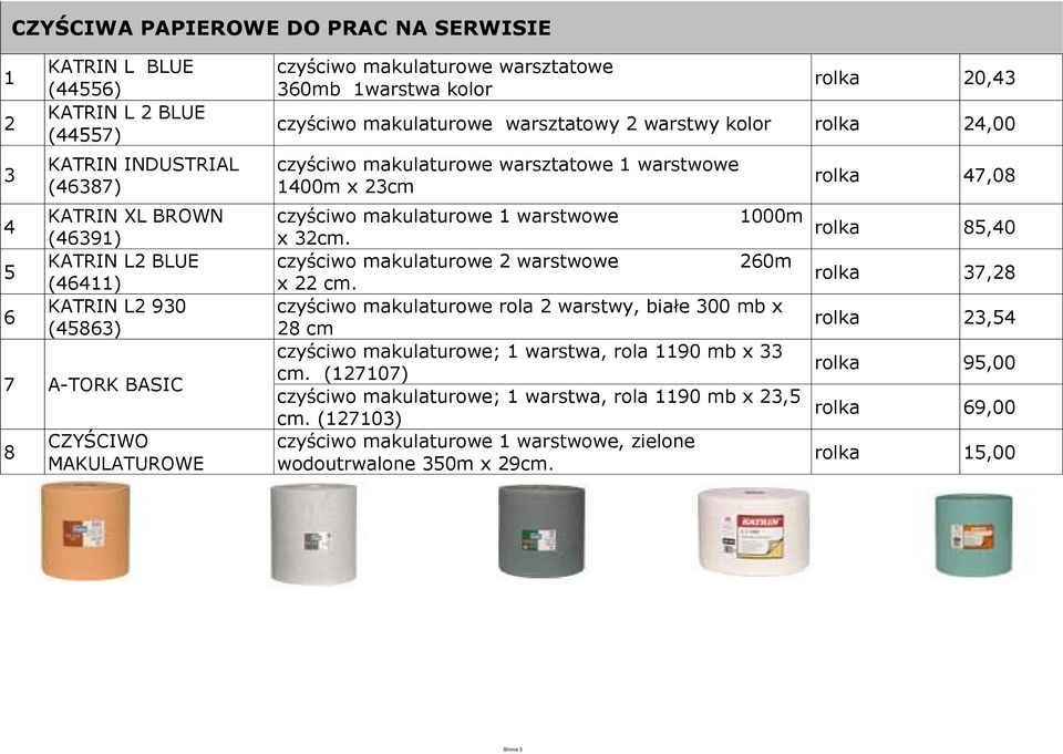 makulaturowe warstwowe 000m x cm. czyściwo makulaturowe warstwowe 60m x cm. czyściwo makulaturowe rola warstwy, białe 00 mb x 8 cm czyściwo makulaturowe; warstwa, rola 90 mb x cm.