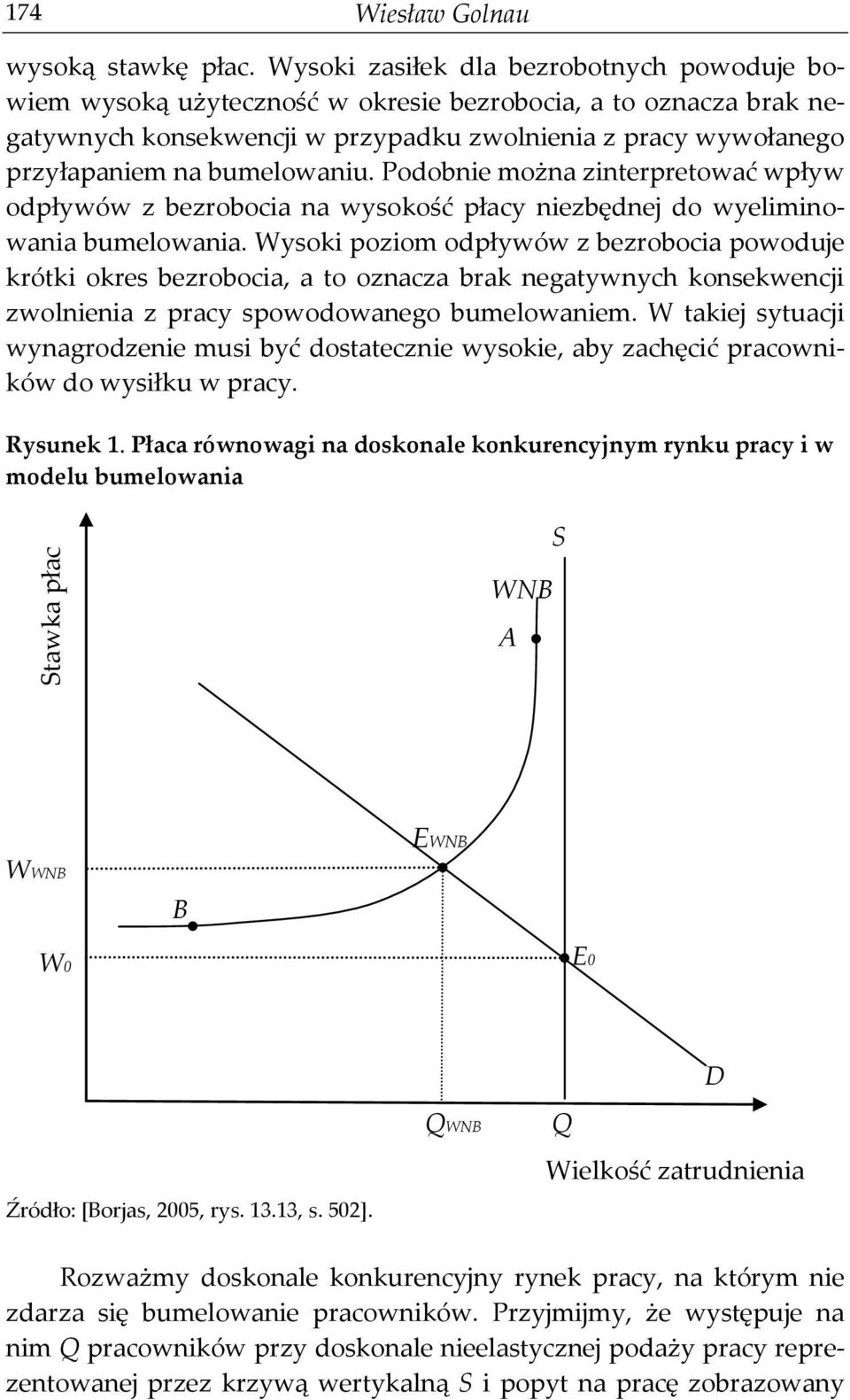 bumelowaniu. Podobnie można zinterpretować wpływ odpływów z bezrobocia na wysokość płacy niezbędnej do wyeliminowania bumelowania.