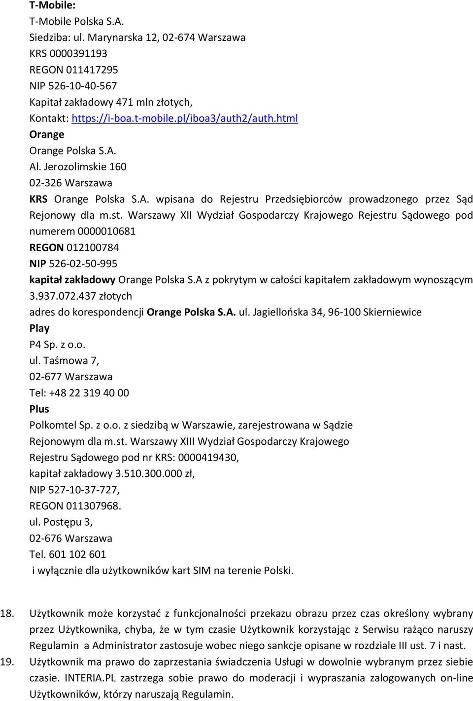 u Przedsiębiorców prowadzonego przez Sąd Rejonowy dla m.st.