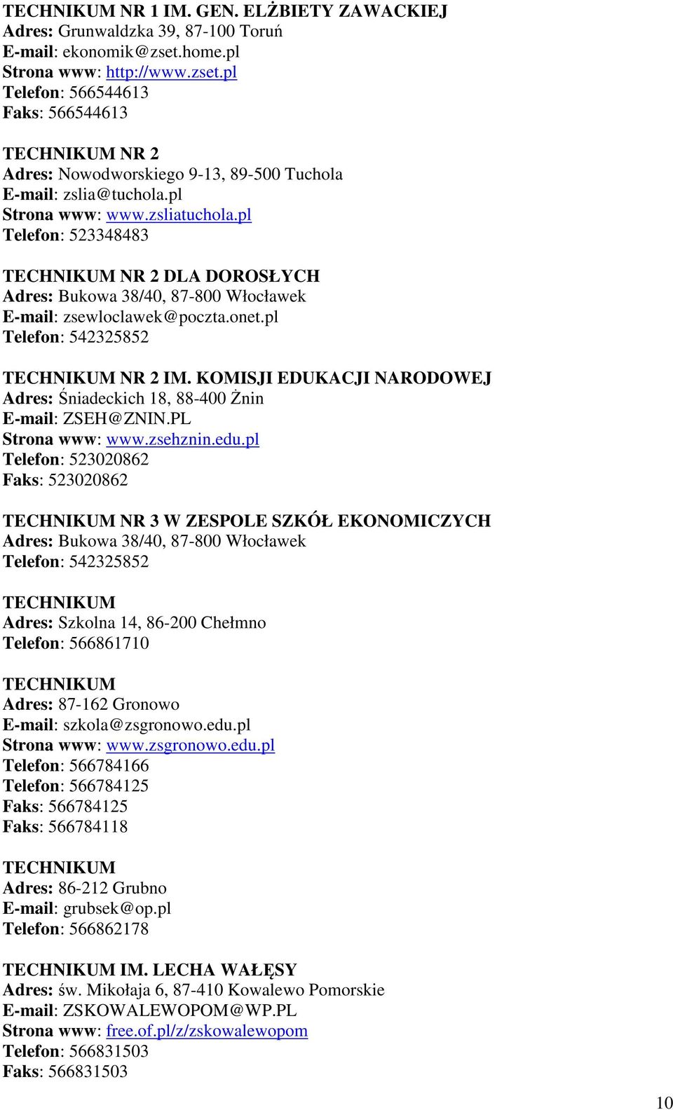 KOMISJI EDUKACJI NARODOWEJ Adres: Śniadeckich 18, 88-400 Żnin E-mail: ZSEH@ZNIN.PL Strona www: www.zsehznin.edu.