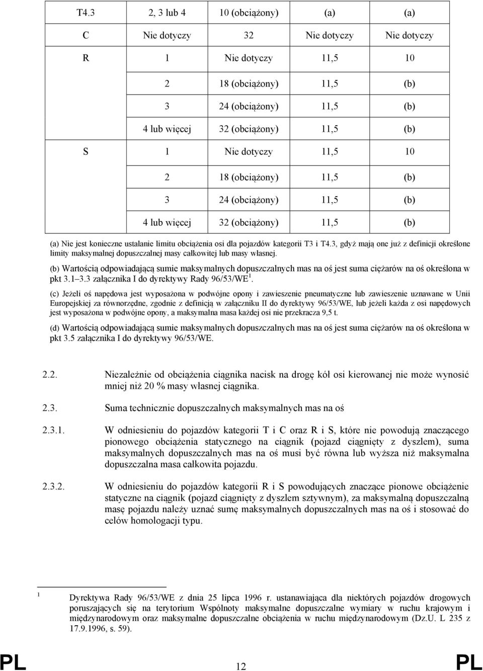 3, gdyż mają one już z definicji określone limity maksymalnej dopuszczalnej masy całkowitej lub masy własnej.