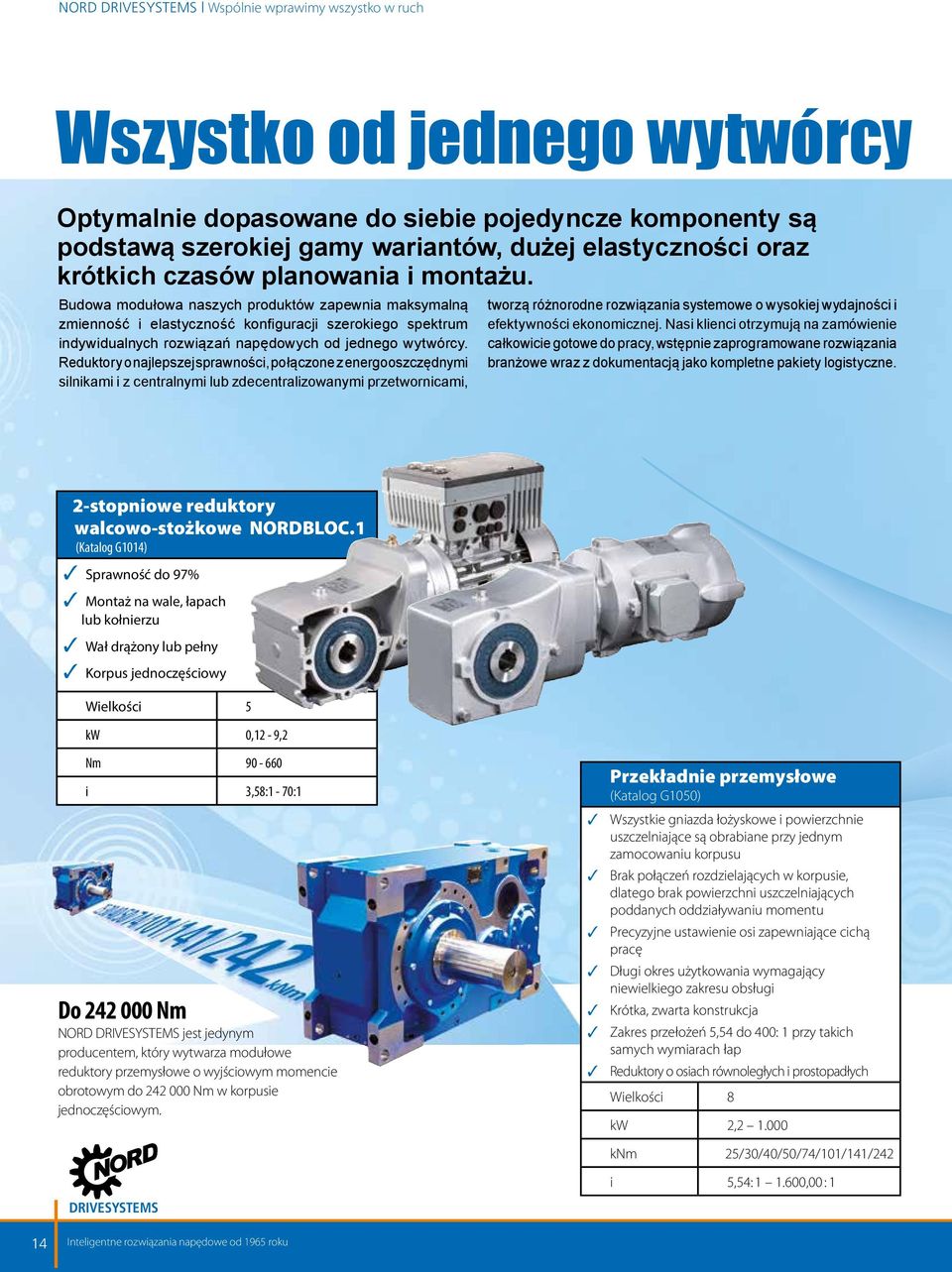 Budowa modułowa naszych produktów zapewnia maksymalną zmienność i elastyczność konfiguracji szerokiego spektrum indywidualnych rozwiązań napędowych od jednego wytwórcy.