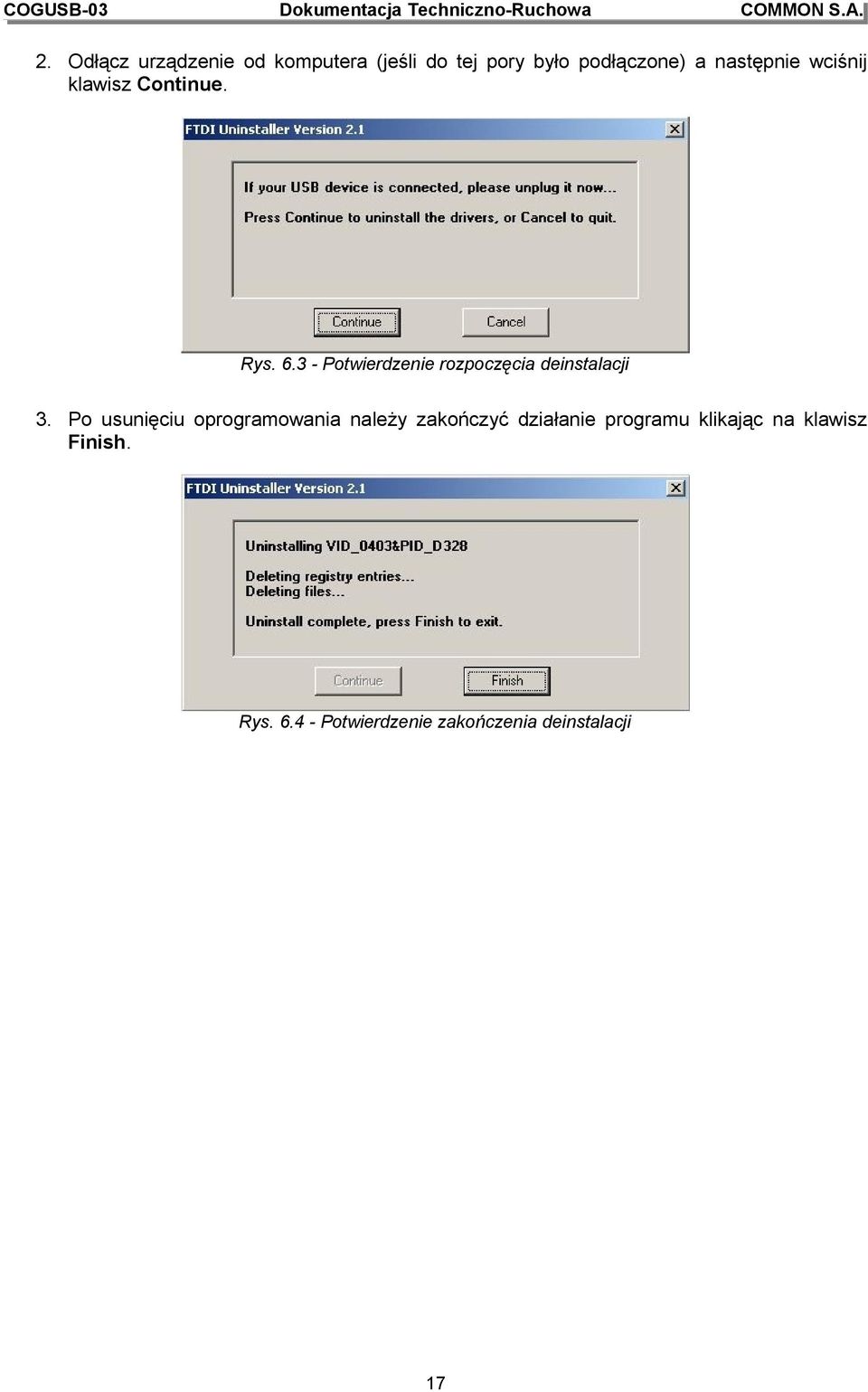 3 - Potwierdzenie rozpoczęcia deinstalacji 3.