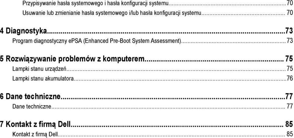 ..73 Program diagnostyczny epsa (Enhanced Pre-Boot System Assessment).