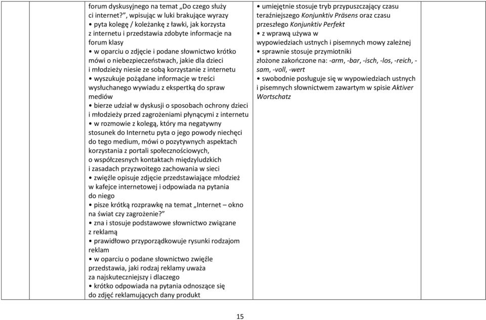 niebezpieczeństwach, jakie dla dzieci i młodzieży niesie ze sobą korzystanie z internetu wyszukuje pożądane informacje w treści wysłuchanego wywiadu z ekspertką do spraw mediów bierze udział w